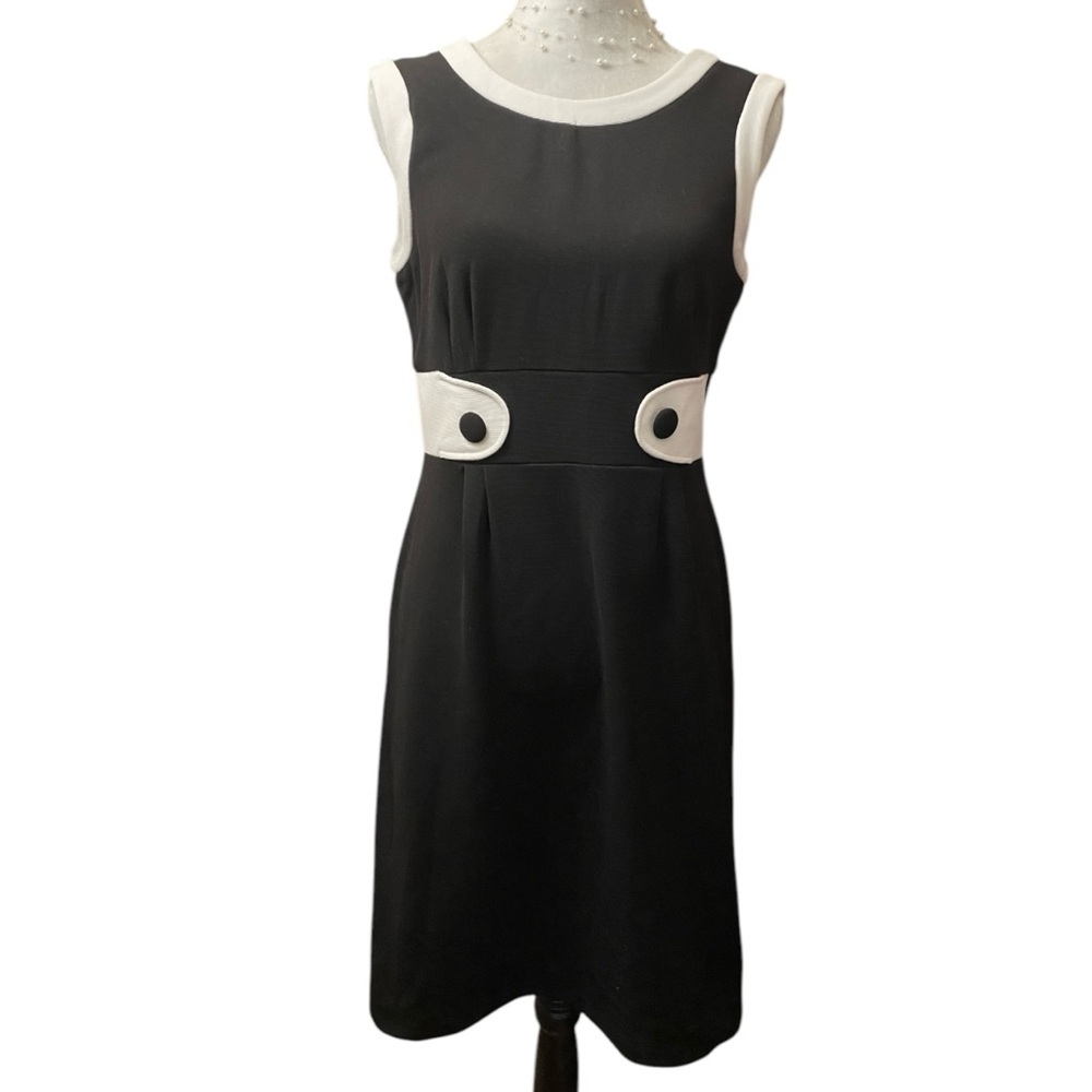 Perceptions Black and White Sheath Dress - Picture 3 of 11